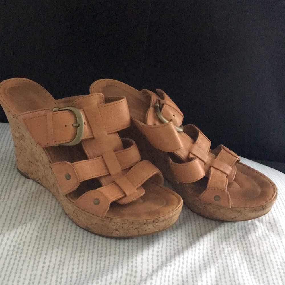 Brown wedges sz 8